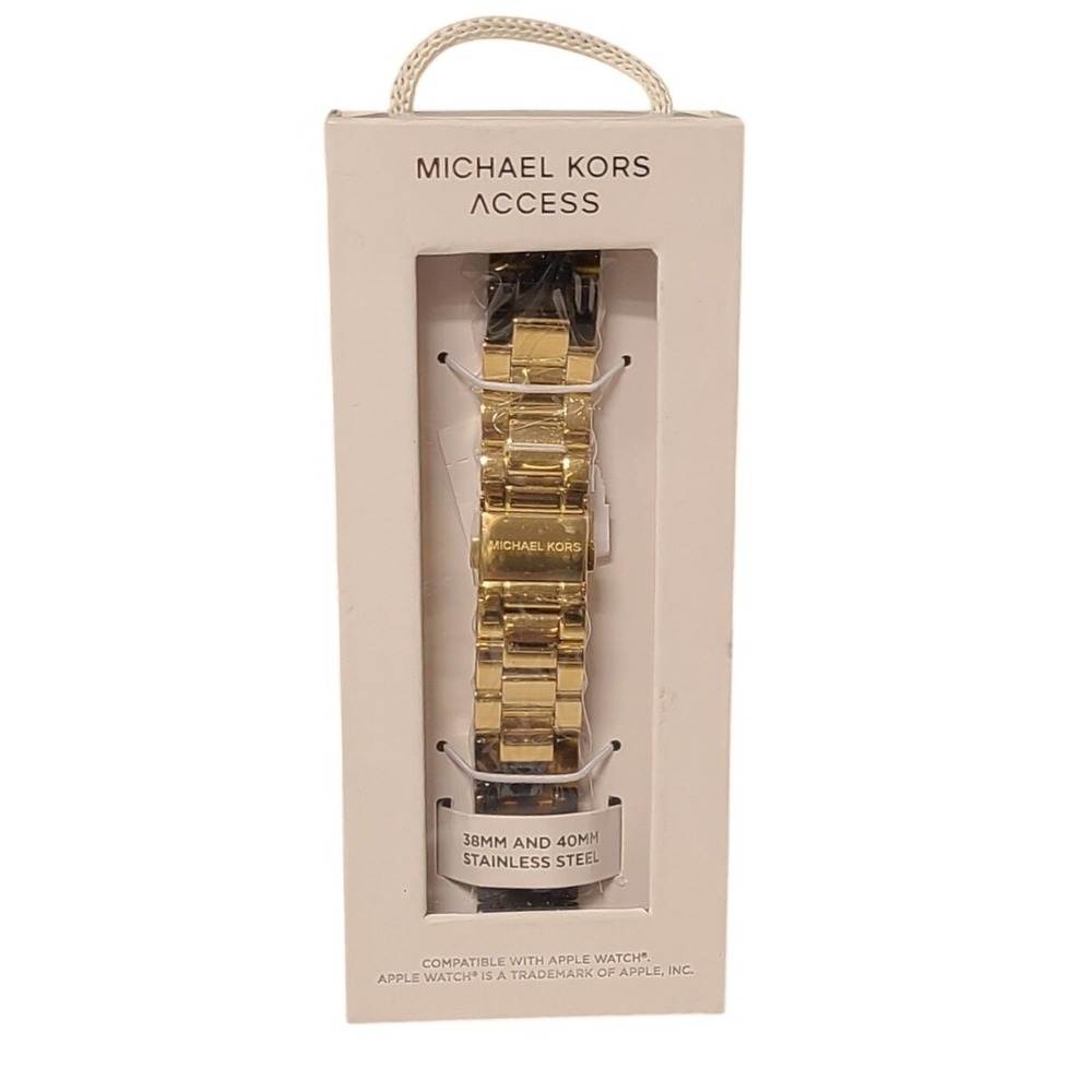 Michael Kors Access Gold Tortoise Apple Watch Band 38mm 40mm New